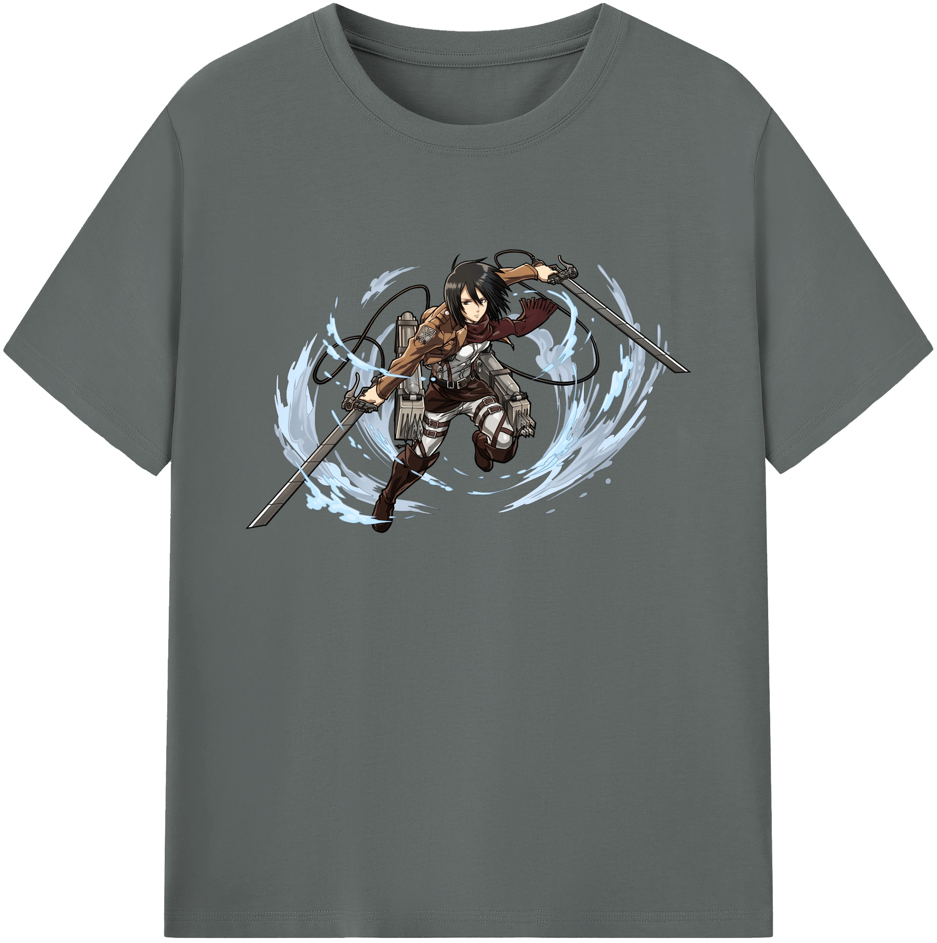 （画像用） 進撃の巨人 ミカサ·アッカーマン Attack on Titan Mikasa Ackerman 綿100％ メンズ半袖Tシャツ｜肌触りやわらか＆通気性